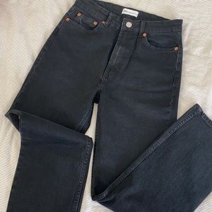Zara Stove Pipe Straight Black Jeans